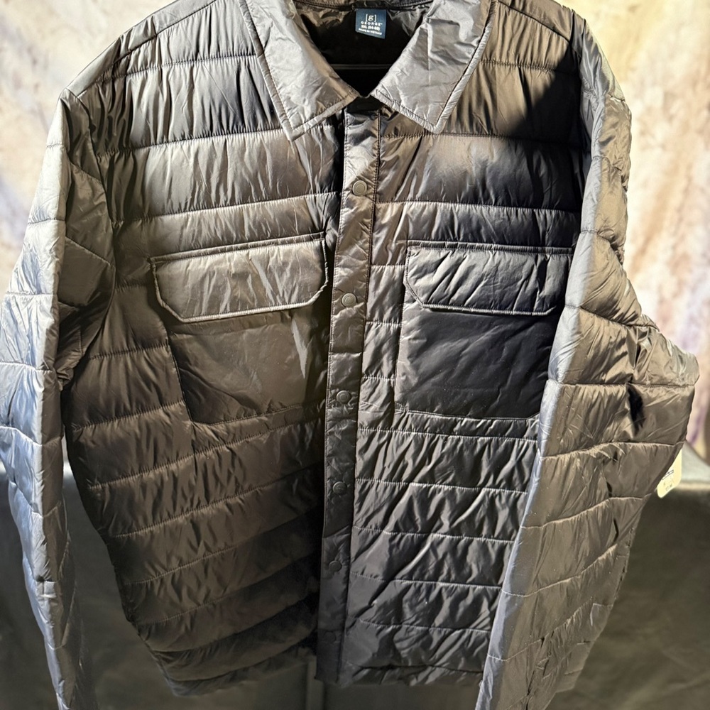 George Men's Gray Quilted Shirt Jacket